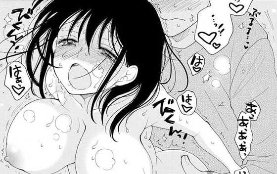 井ノ本リカ子の爆乳エロ漫画「レンタルママ」で今井が花澤と背面座位でセックスしているシーン